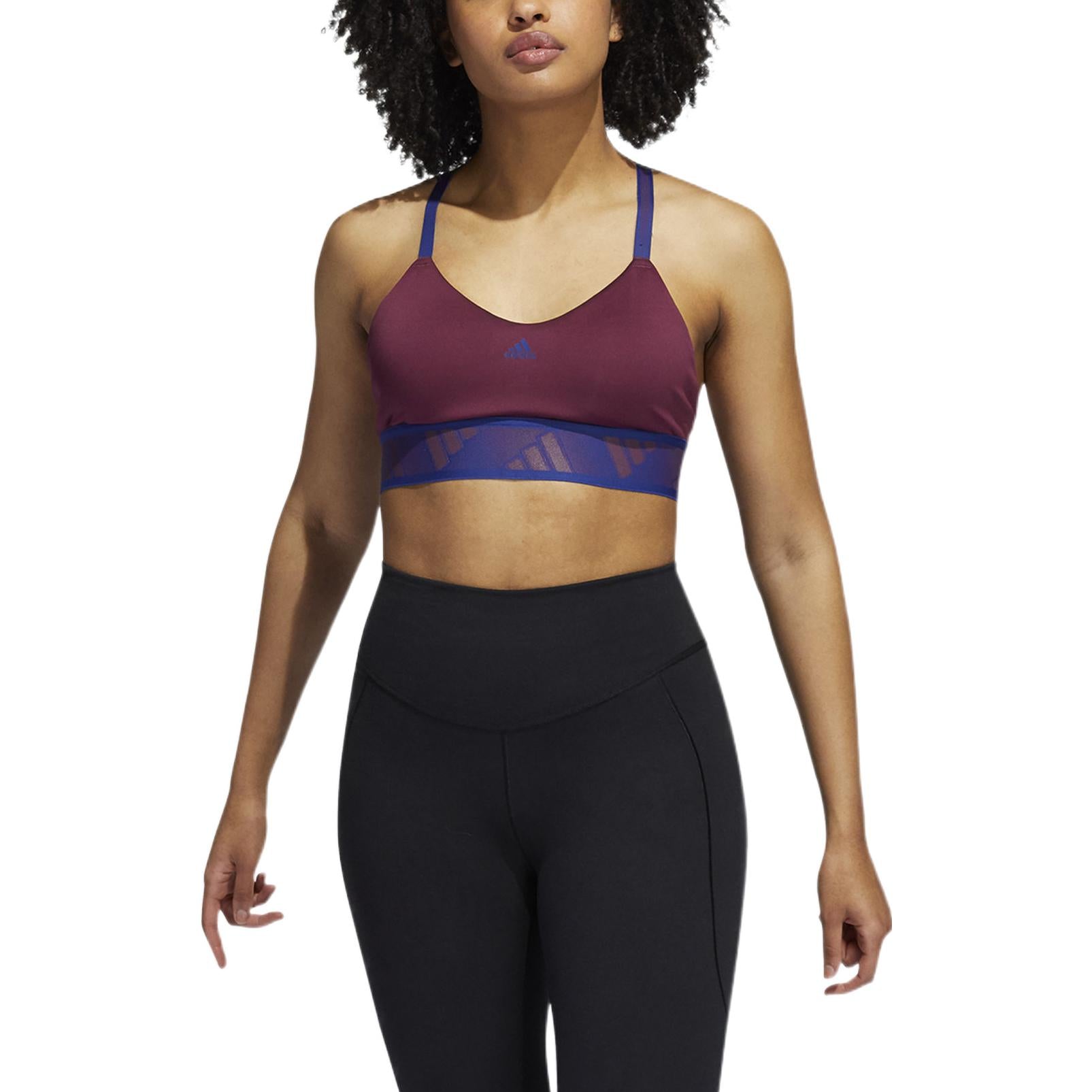 (WMNS) adidas All Me Light Support Training Bra Asia Sizing 'Burgundy Blue' GR8181