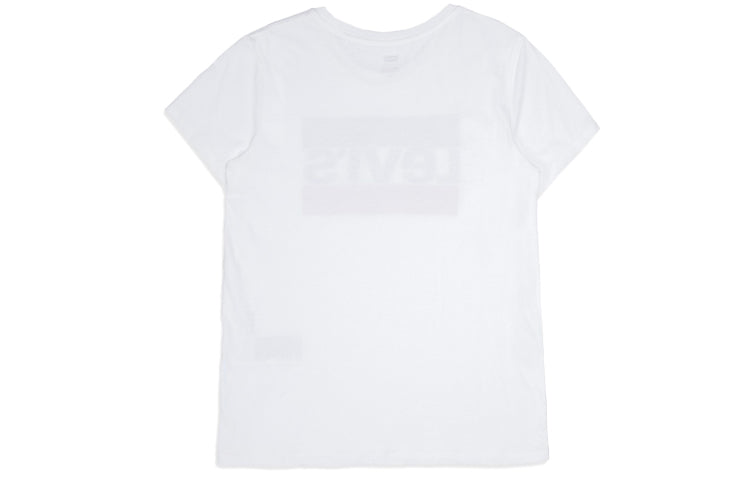 Levis Logo Printing Round Neck Pullover Retro Sports Short Sleeve White T-Shirt 17369-0297