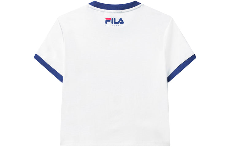 (WMNS) FILA Casual Sports Alphabet Printing Breathable Short Sleeve White F11W128173F-WT