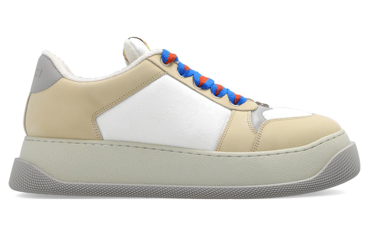 Gucci Screener GG Leather Sneakers 'White Beige Grey' 750048-FAB39-9083