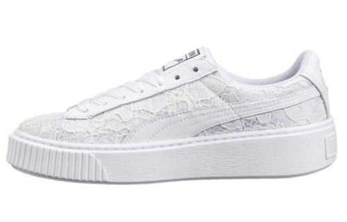 (WMNS) PUMA Basket Platform FO 'Lace - White' 364091-01