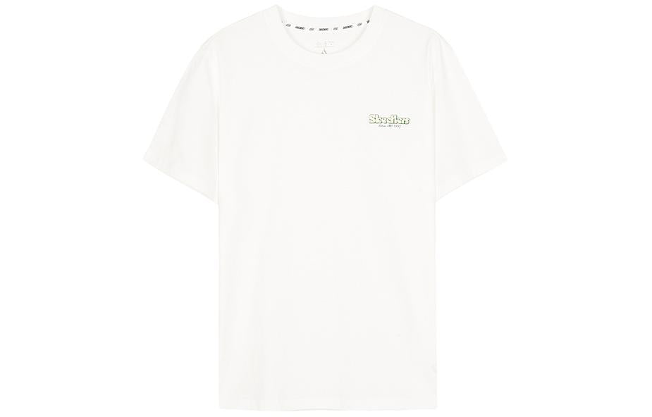 Skechers Casual Sports Short Sleeve T-shirt 'White Yellow' L224U096-000Q