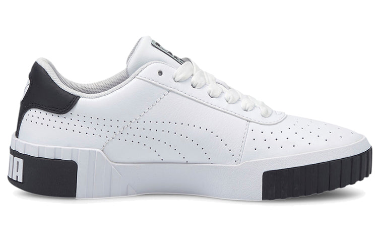 (WMNS) PUMA Cali Perforated Casual Board Shoes White/Black 375047-01