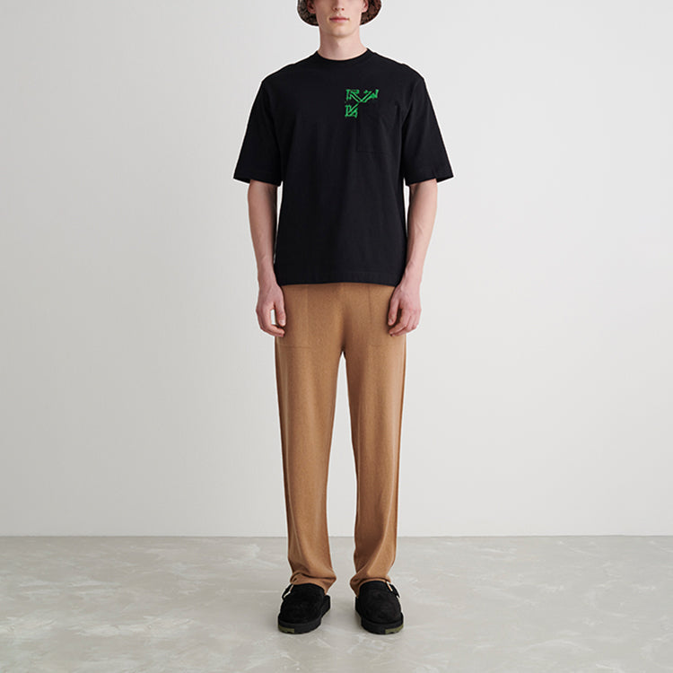 Men's Off-White SS22 Arrow Spray Painting Short Sleeve Loose Fit Black T-Shirt OMAA126S22JER0051070