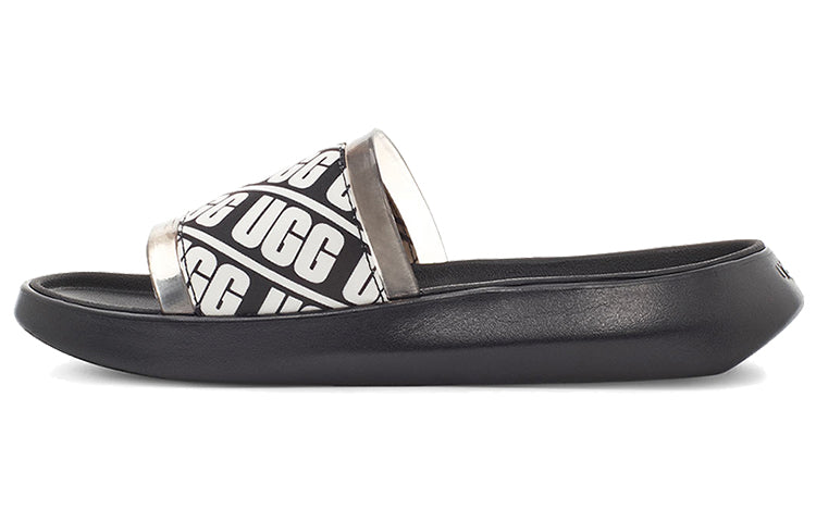 (WMNS) UGG Ruette Beach Black White Slippers 'Black White' 1111072-BLK