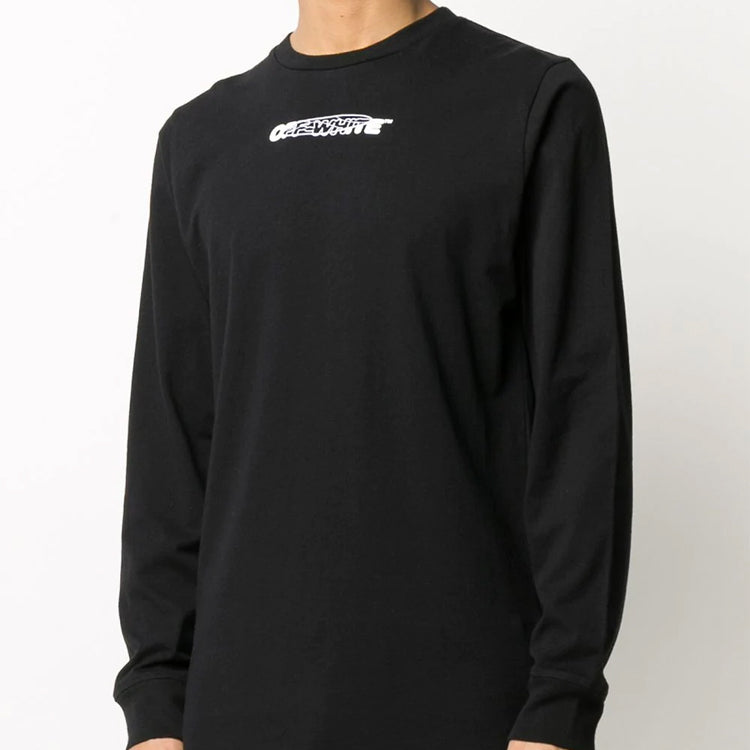 Men's Off-White logo Pattern Printing Black Tops OMAB001E20JER0021001