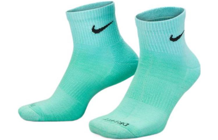Nike Gradient Knit Logo Embroidered Socks 2 Pairs Gradient Green + Gradient Blue DH6304-906