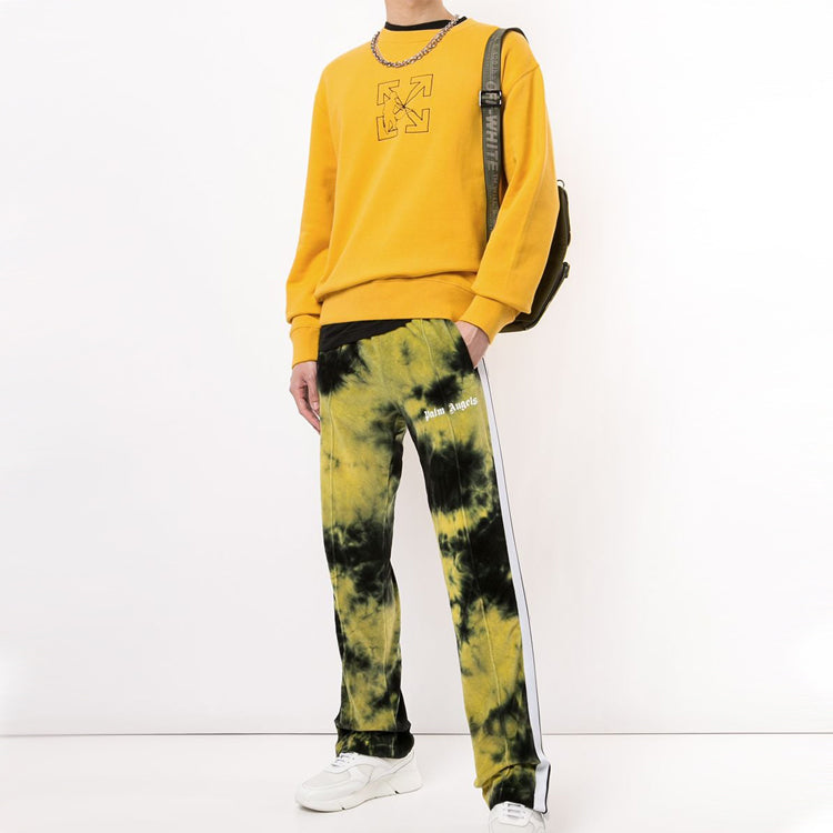 Off-White Funny Logo Printing Pullover Yellow OMBA025E20FLE0021810