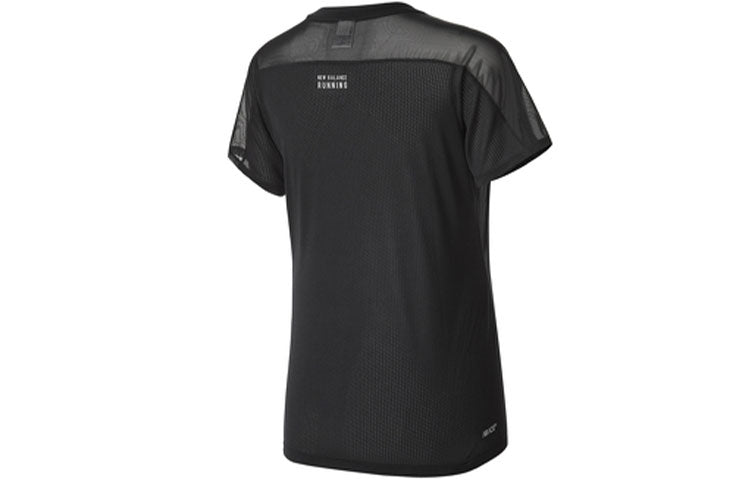 (WMNS) New Balance Sports Round Neck Pullover Short Sleeve Black WT01234-BK