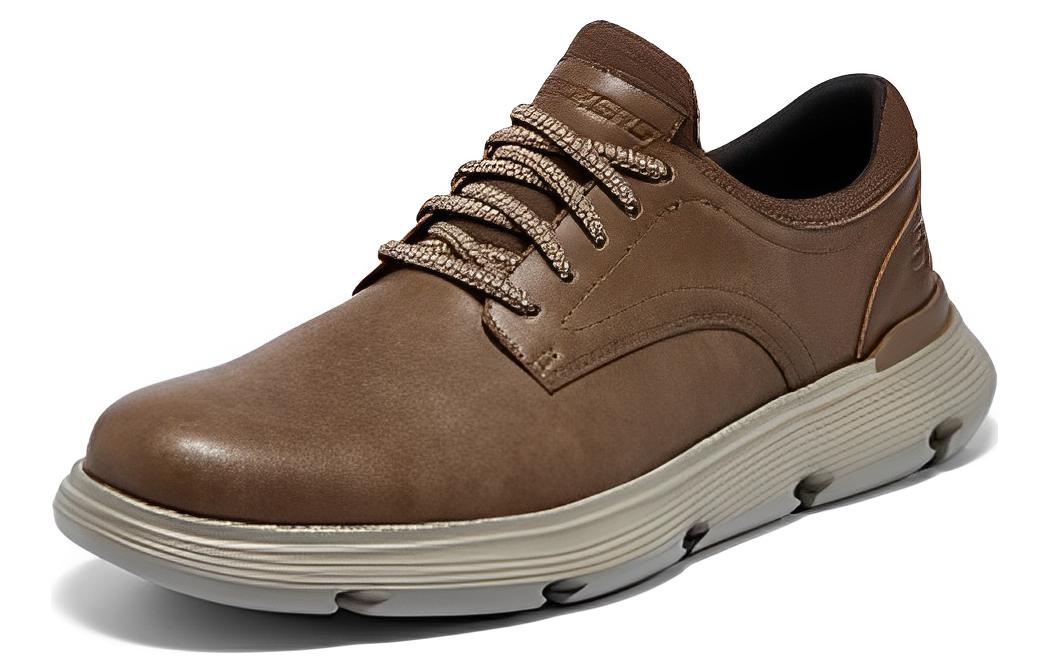Skechers Leather Casual Shoes 'Brown' 204906-LUG