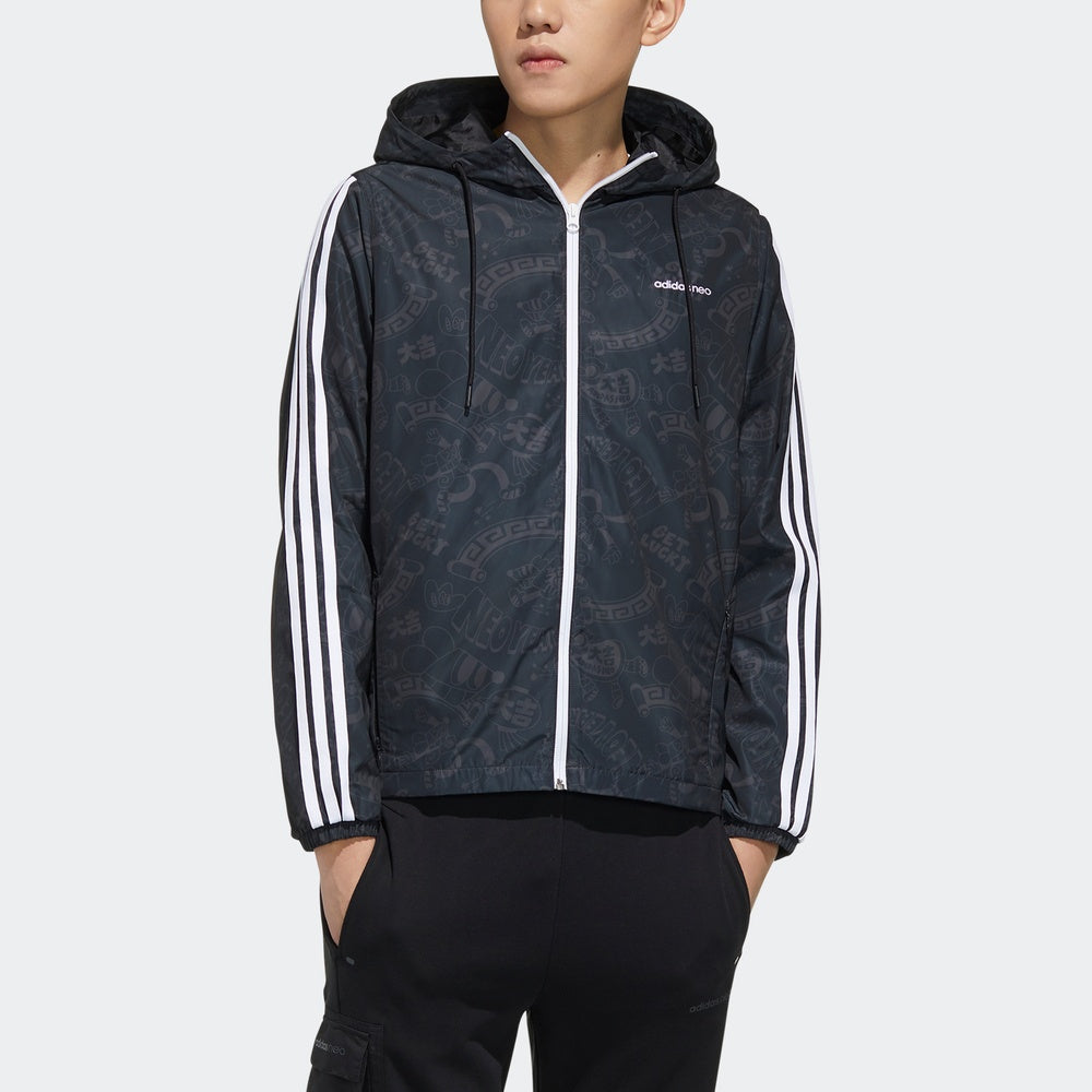 adidas neo M ART WB Casual hooded Sports Jacket Black GF7098