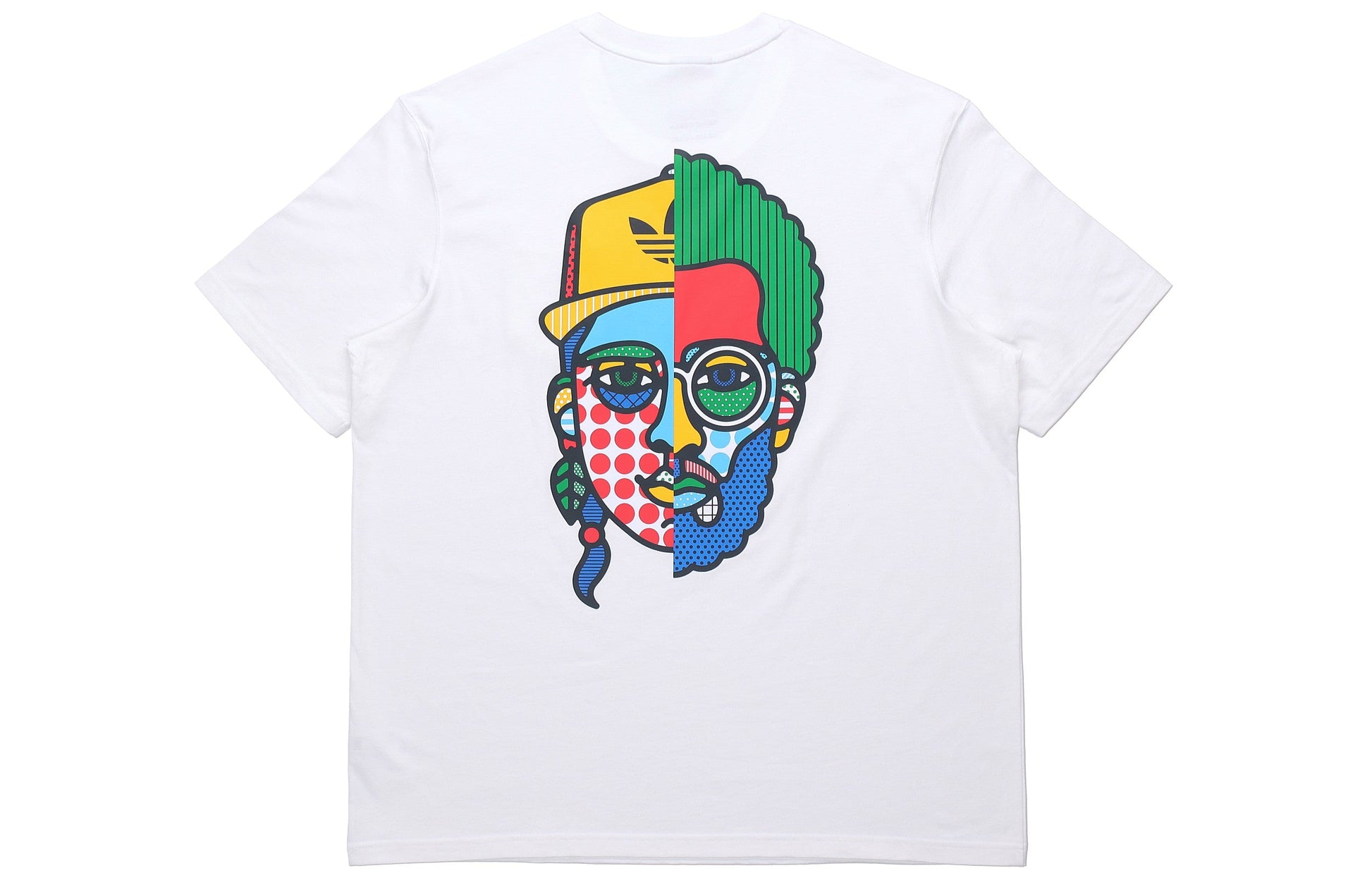 adidas originals Artist Tee Ss Funny Printing Sports Round Neck Short Sleeve White HA4691