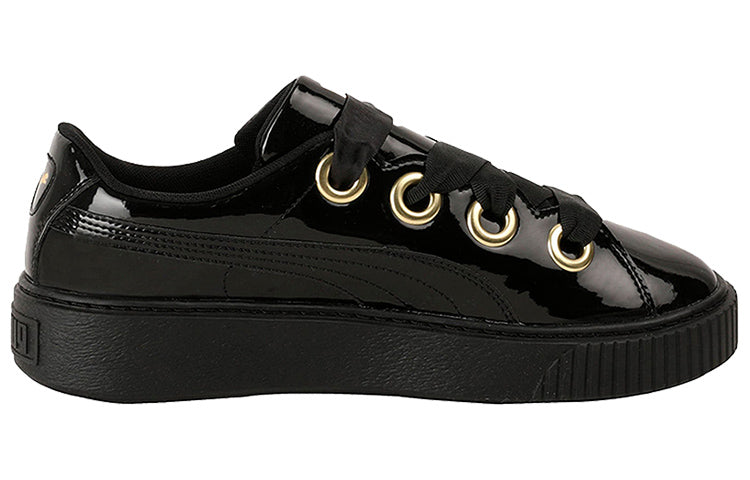 (WMNS) PUMA Platform Kiss Patent 'Black Gold' 366012-01