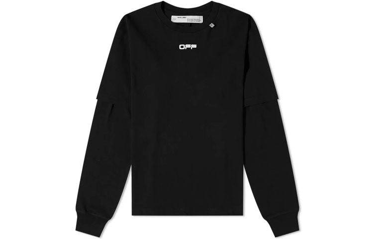 Off-White Long Sleeve Wavy Line Logo Double Sleeve OMAB022R201850041001