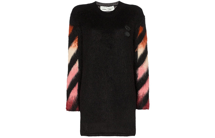 (WMNS) Off-White Geometric Gradient Mohair Sweater Black OWHE009E19B7406810B4