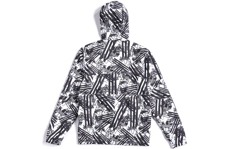 adidas originals Sprt Windbreakr Logo Full Print Sports Hooded Jacket For Men Floral GJ6772