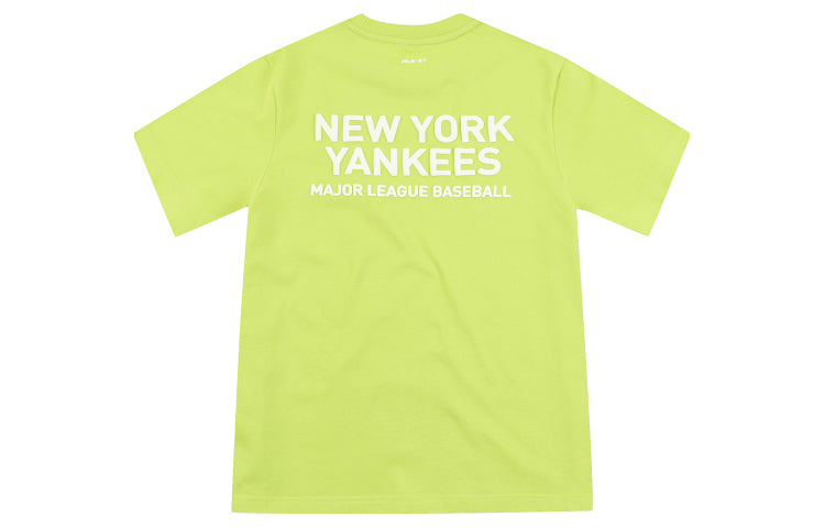 MLB NY/LA New York Yankees Basic Small Label Embroidered Sports Round Neck Loose Short Sleeve Unisex Yellow 31TS21931-50Y