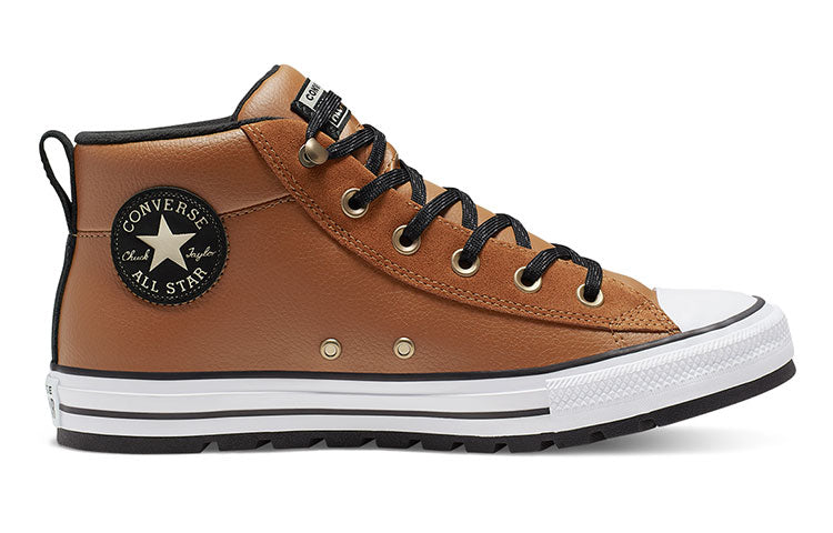 Converse Chuck Taylor All Star Street Leather Mid Top 'White Brown' 166073C