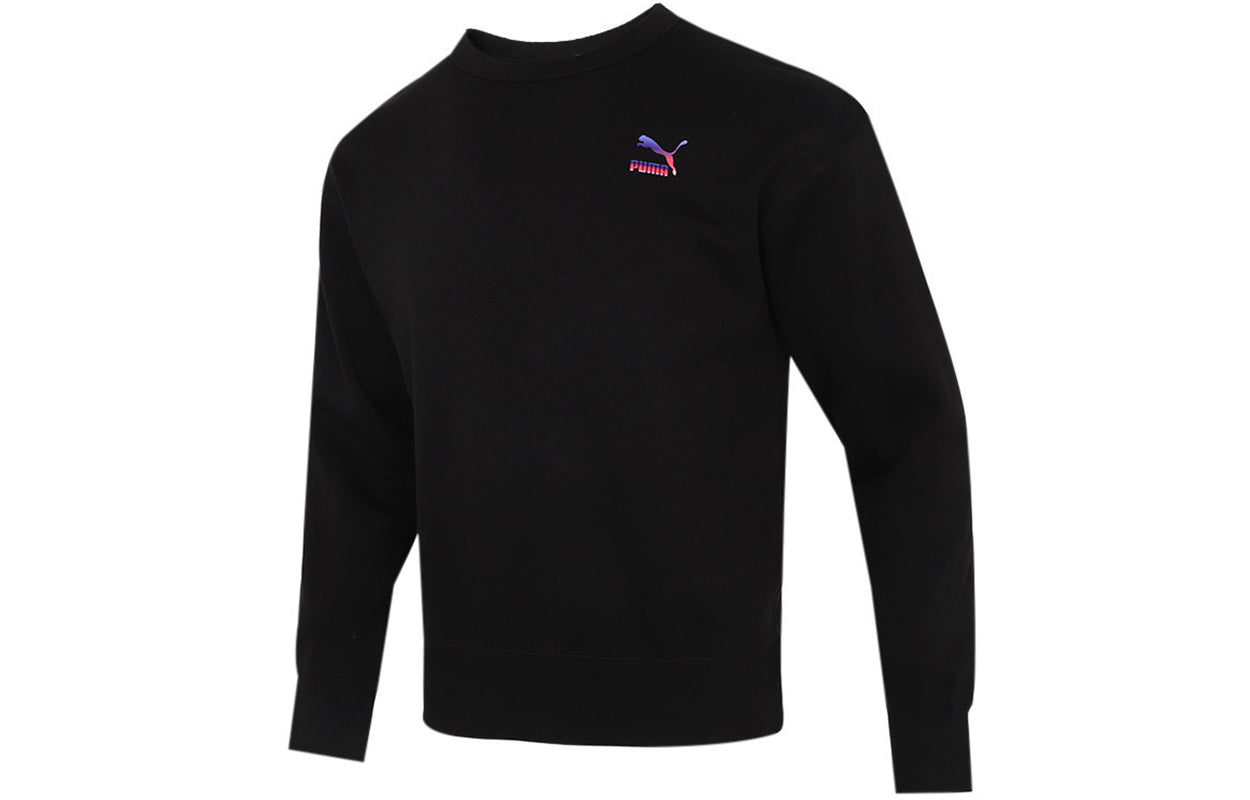 PUMA Athleisure Casual Sports Loose Round Neck Knit Pullover Black 534498-01