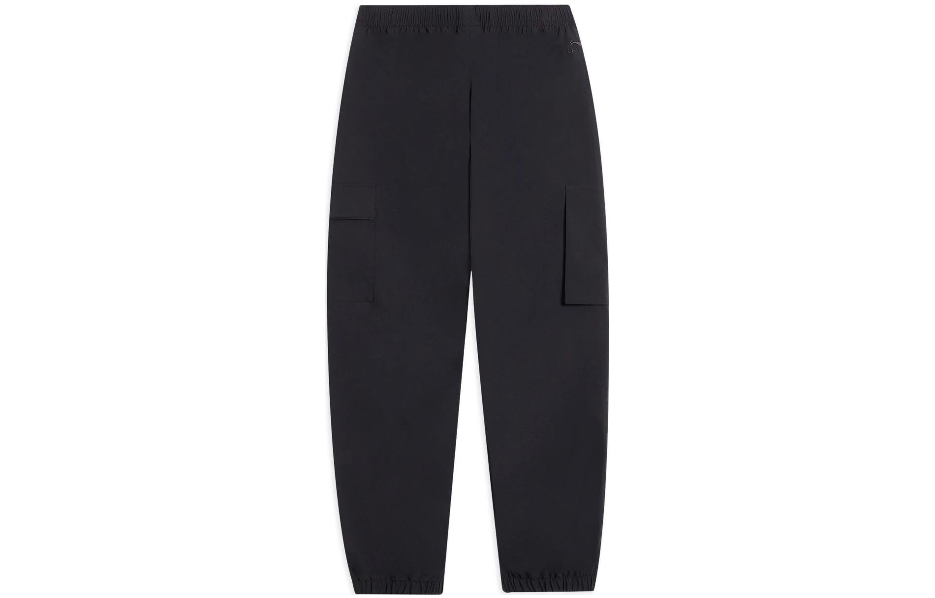Li-Ning Logo Print Classic Cargo Pants 'Black' AYKS833-2