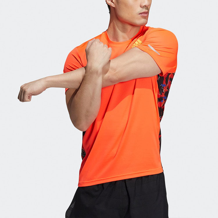 Men's adidas Bjm Ss Tee 40th Anniversary Of Northern Malaysia Running Sports Round Neck Short Sleeve Orange T-Shirt HE2942