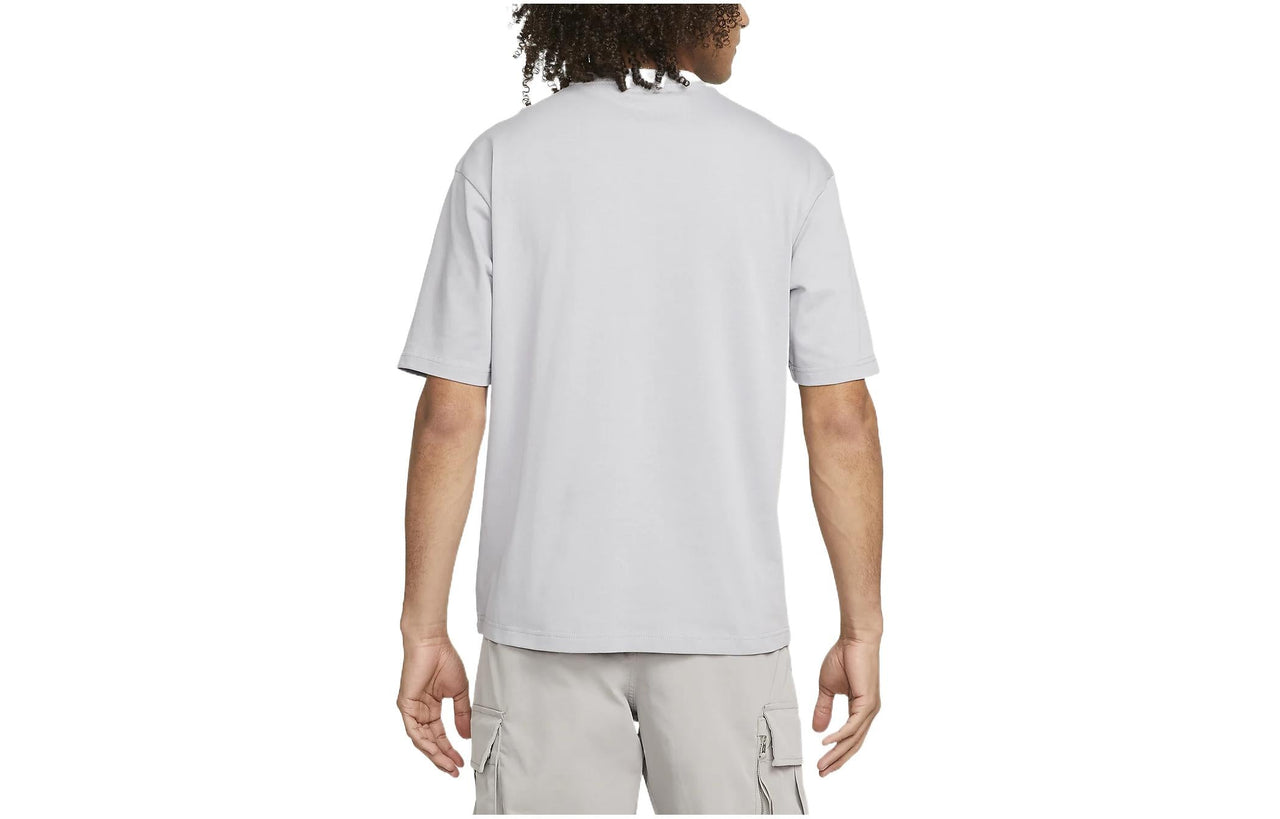 Men's Air Jordan Solid Color Alphabet Embroidered Round Neck Short Sleeve Gray T-Shirt DO6098-054