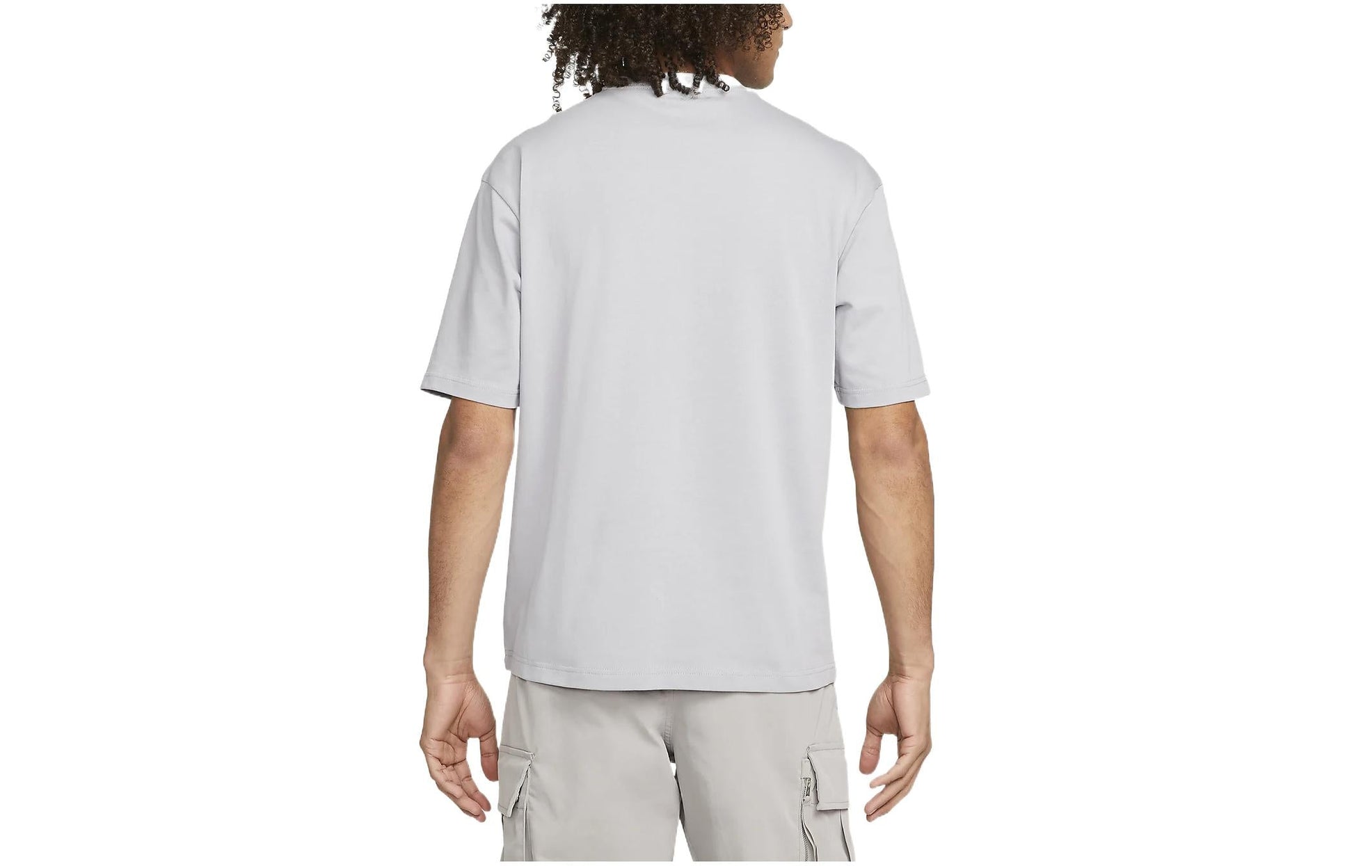 Men's Air Jordan Solid Color Alphabet Embroidered Round Neck Short Sleeve Gray T-Shirt DO6098-054