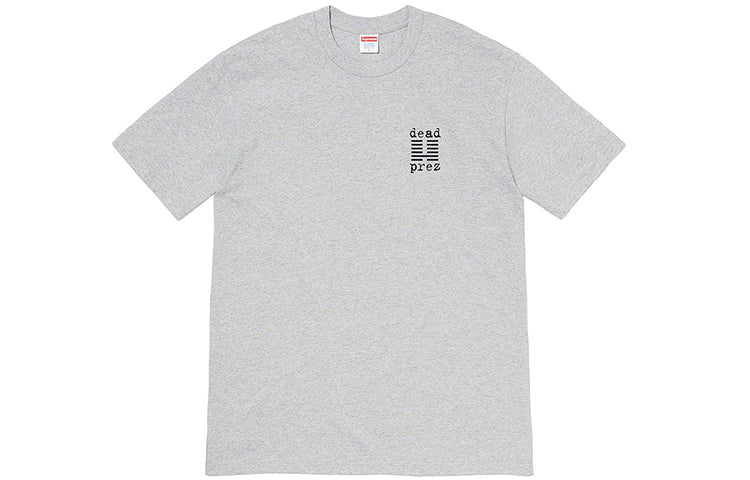 Supreme FW19 Week 15 x Dead Prez Tee Crossover Round Neck Short Sleeve Unisex Gray SUP-FW19-10764