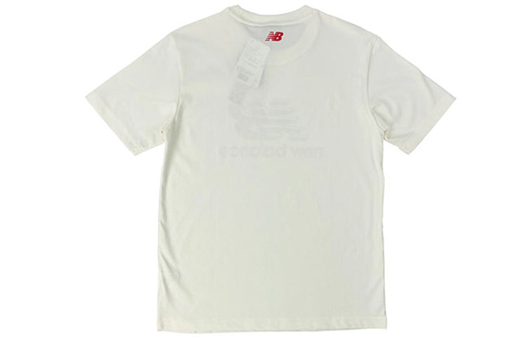New Balance Men's New Balance Logo Sports Round Neck Short Sleeve White NEA2V061-ORG