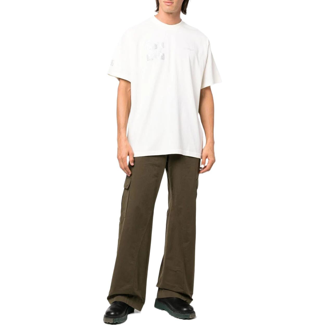Men's Off-White SS22 Arrow Round Neck Short Sleeve White T-Shirt OMAA038G22JER0040172
