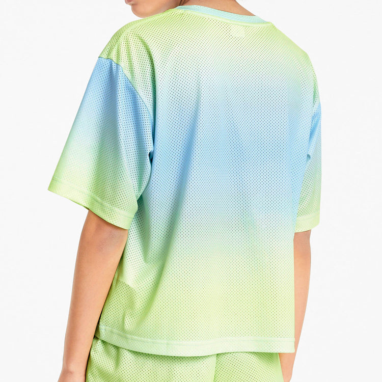 (WMNS) PUMA Gradient Tie Dye Mesh Short Sleeve Sky Blue 598619-18