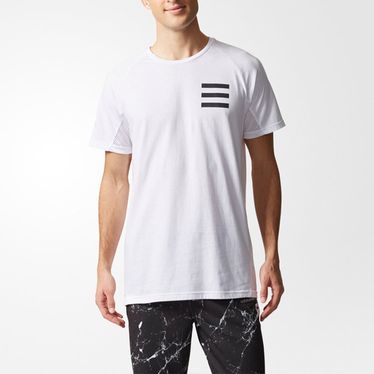 adidas Causual Sports Ventilate Printing Round Collar Male White CD6664