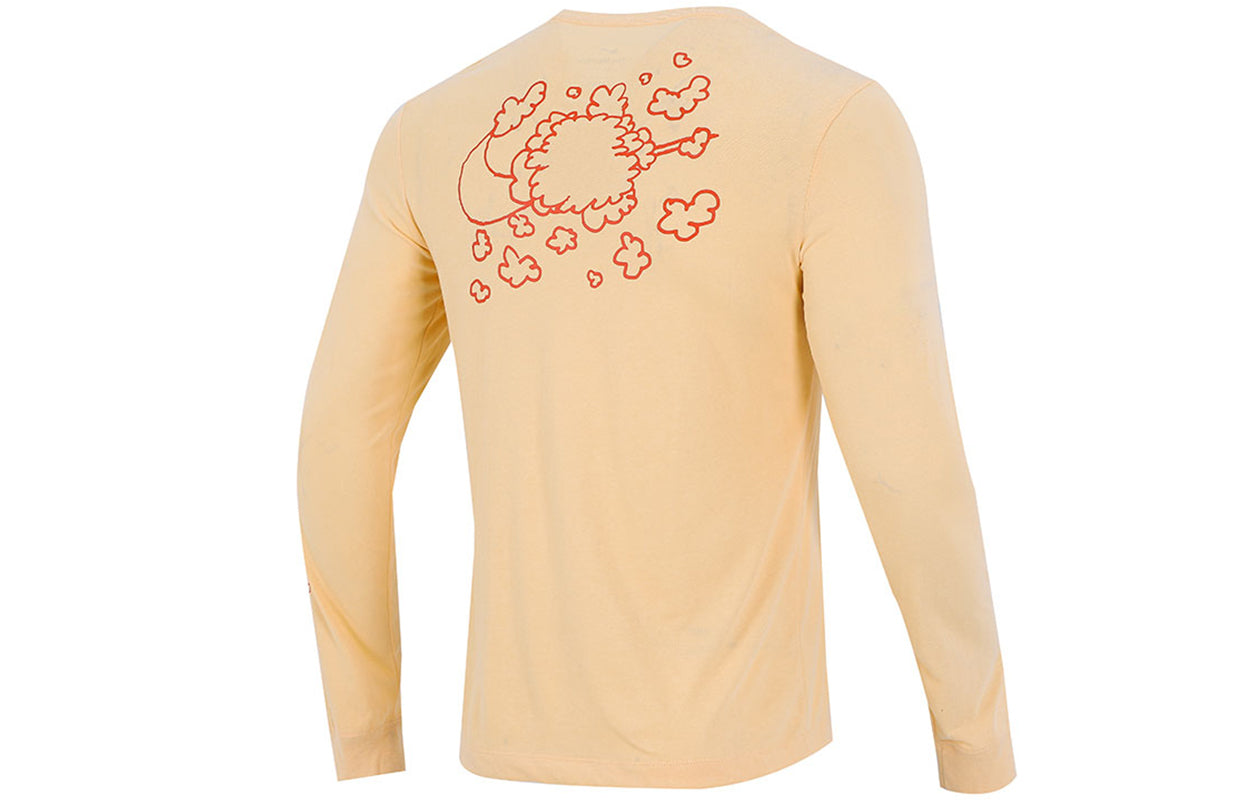 Men's Nike Basketball Training Sports Printing Breathable Long Sleeves Apricot Color T-Shirt AO0653-734