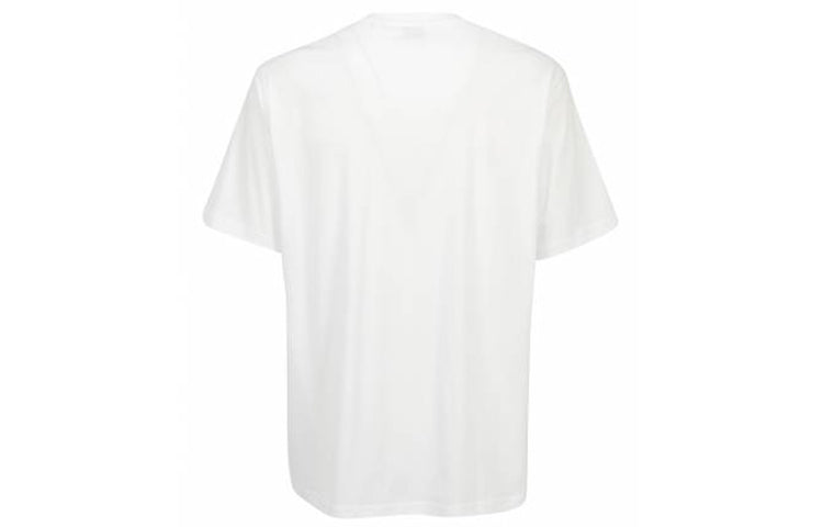 Men's Burberry Tape Print Pocket Printing Short Sleeve White 80218431
