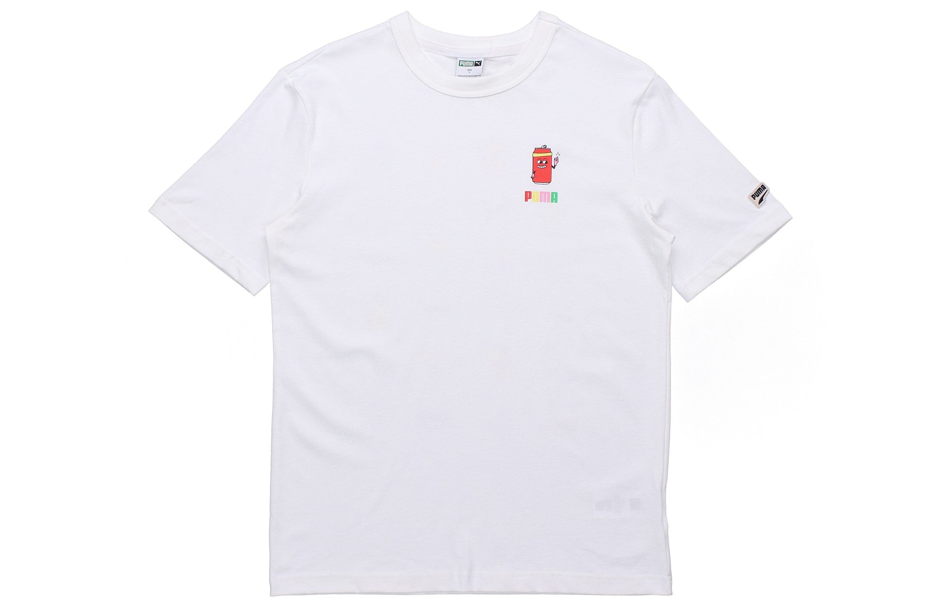 PUMA Sports Alphabet Printing Round Neck Short Sleeve White 531335-52