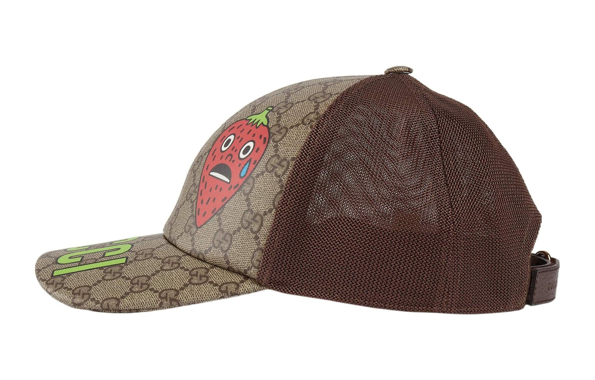 Gucci Strawberry Supreme Baseball Hat 'Beige Ebony' 700665-4HANS-8964