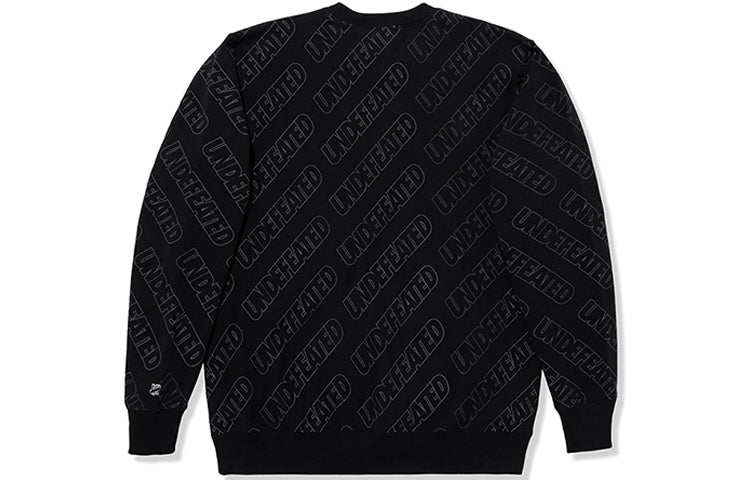 Men's UNDEFEATED Logo Embroidered Alphabet Printing Round Neck Fleece Lined Black UNDSW20054DPD