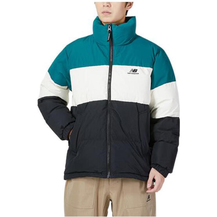 New Balance Warm Down Jacket Asia Sizing 'Black White Blue' 5PC44283-HT