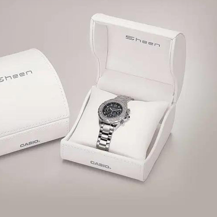 CASIO SHEEN Waterproof Stainless Steel Strap Black Analog SHN-5503D-1ADR