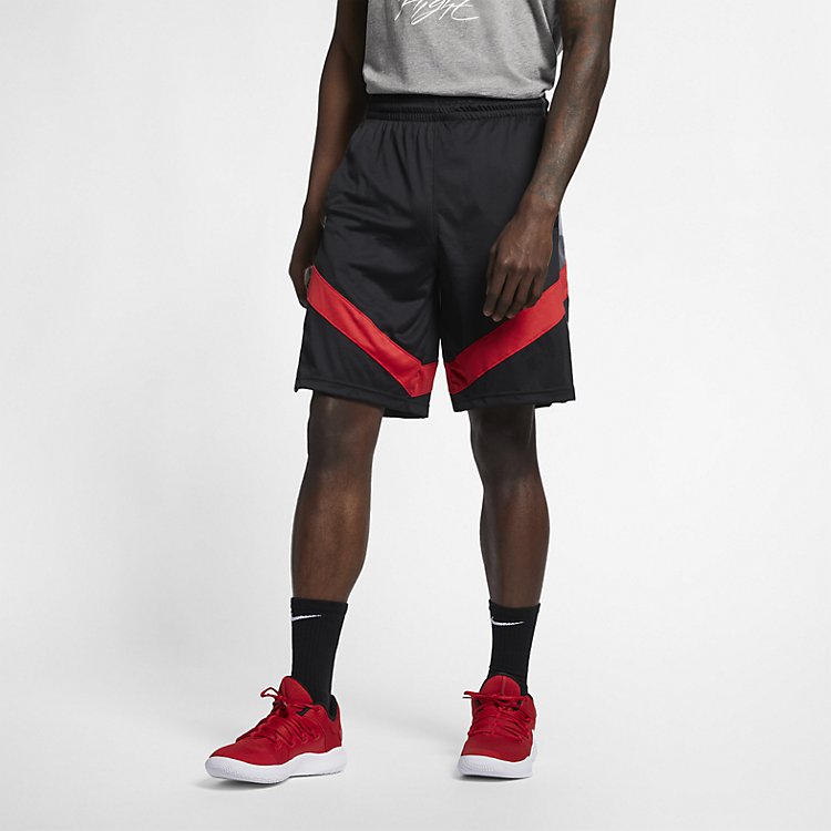 Nike Courtlines Pinted Basketball Shorts 'Black Red' AJ3906-010