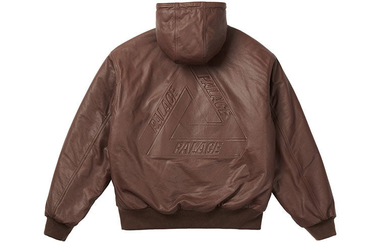 Palace FW21 Leather Bossy Jacket 'Brown' P20JK126