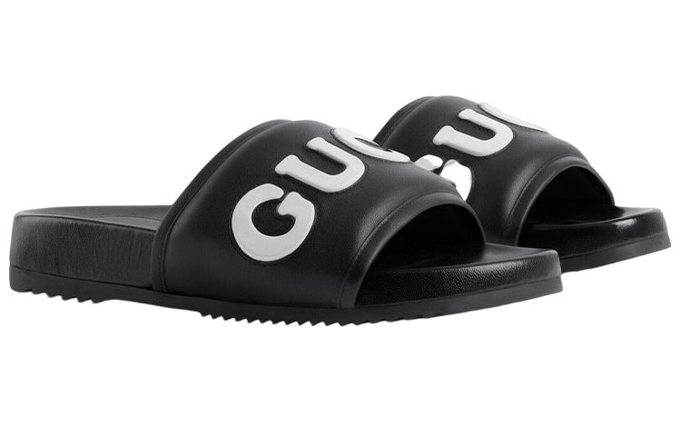 Gucci Sideline Rubber Logo Slide 'Black Leather' 742009-AABYM-1347