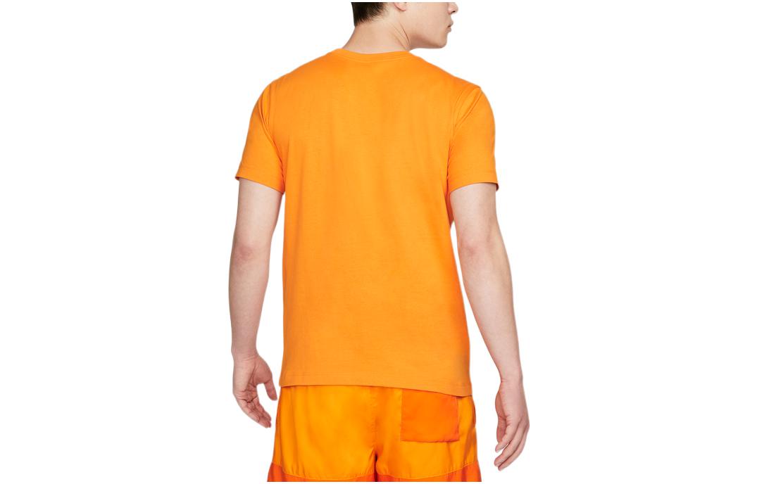 Nike Sportswear Swoosh Large Logo Printing Casual Sports Round Neck Short Sleeve Orange DC5095-886