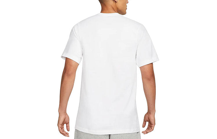 Men's Nike Minimalistic Alphabet Logo Printing Round Neck Sports Short Sleeve White T-Shirt DR7808-100
