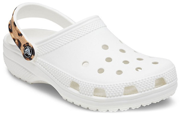 Crocs Classic Clog Beach Sandals Leopard print White 206638-1D1