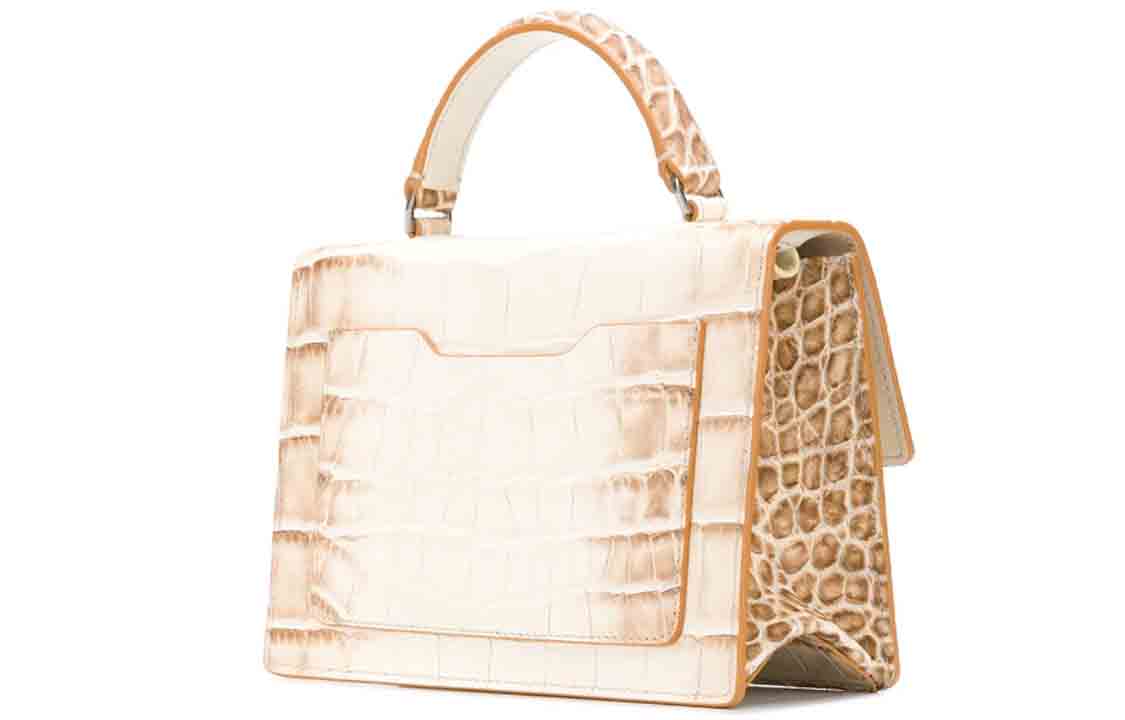 (WMNS) Off-White Jitney 1.4 Crocodile pattern handbag White OWNA092E20LEA0066000