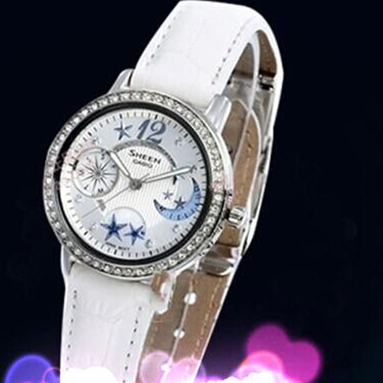 CASIO SHEEN Waterproof Businesses Blue/ White Analog SHN-3019L-7ADR