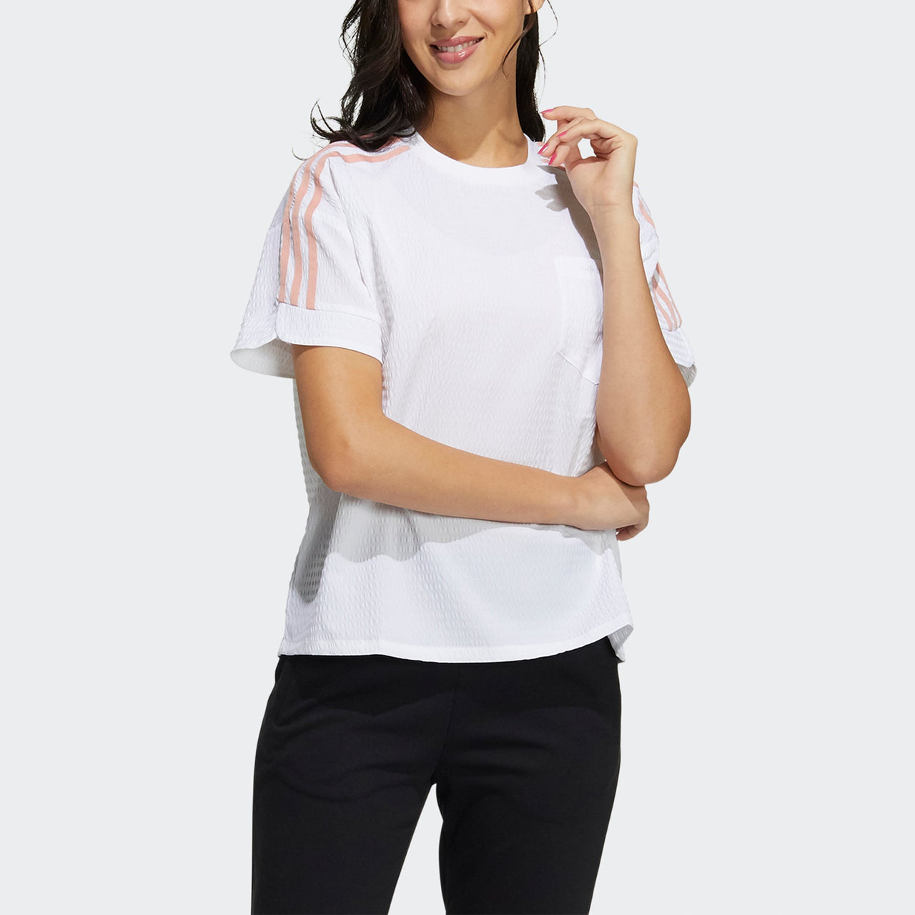 (WMNS) adidas neo Cs Jun Woven Tee Casual Sports Breathable Side Stripe Short Sleeve White GP5461