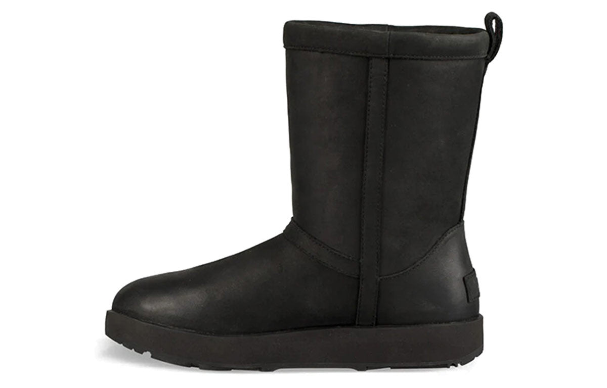 (WMNS) UGG Classic Short Leather 'Black' 1017509-BLK