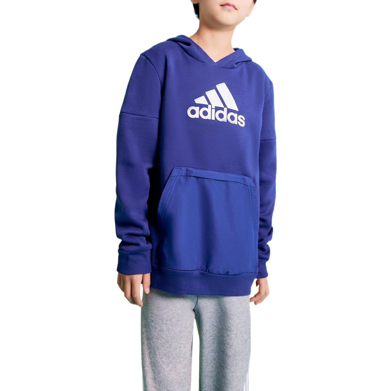 (GS) adidas Badge Of Sport Fleece Hoodie Asia Sizing 'Blue White' H10253